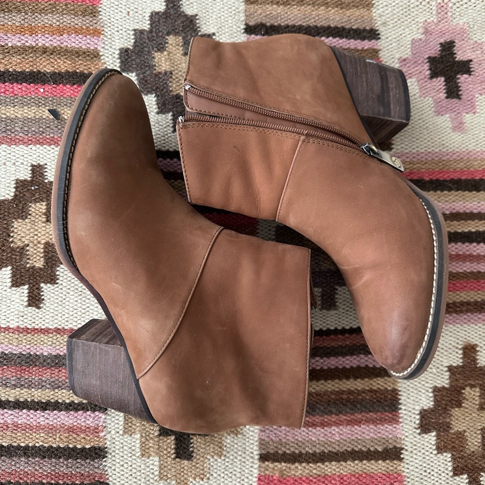 Blonde waterproof tan Brown leather Ankle Boots - Picture 5 of 11